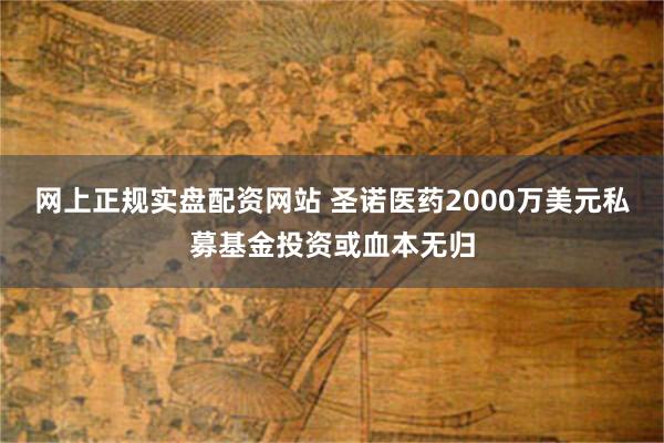 网上正规实盘配资网站 圣诺医药2000万美元私募基金投资或血本无归