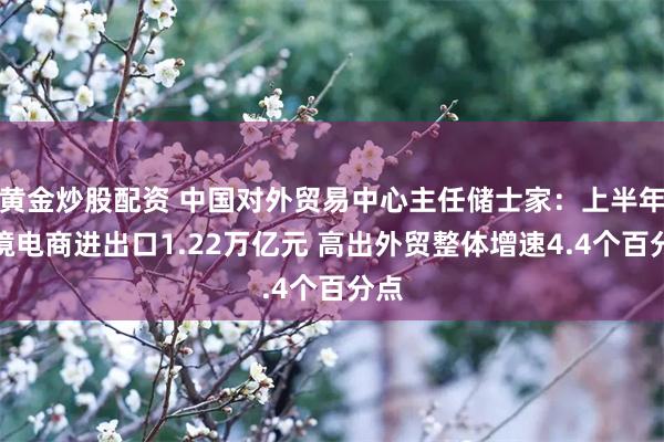 黄金炒股配资 中国对外贸易中心主任储士家：上半年跨境电商进出口1.22万亿元 高出外贸整体增速4.4个百分点