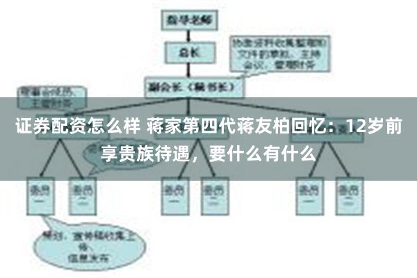 证券配资怎么样 蒋家第四代蒋友柏回忆：12岁前享贵族待遇，要什么有什么